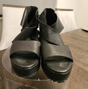 Eileen Fisher Crisscross Wedge Sandal